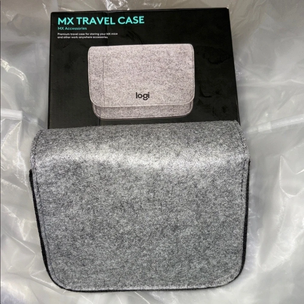 Logitech Travel Case Gray Felt Bag Tech Cass